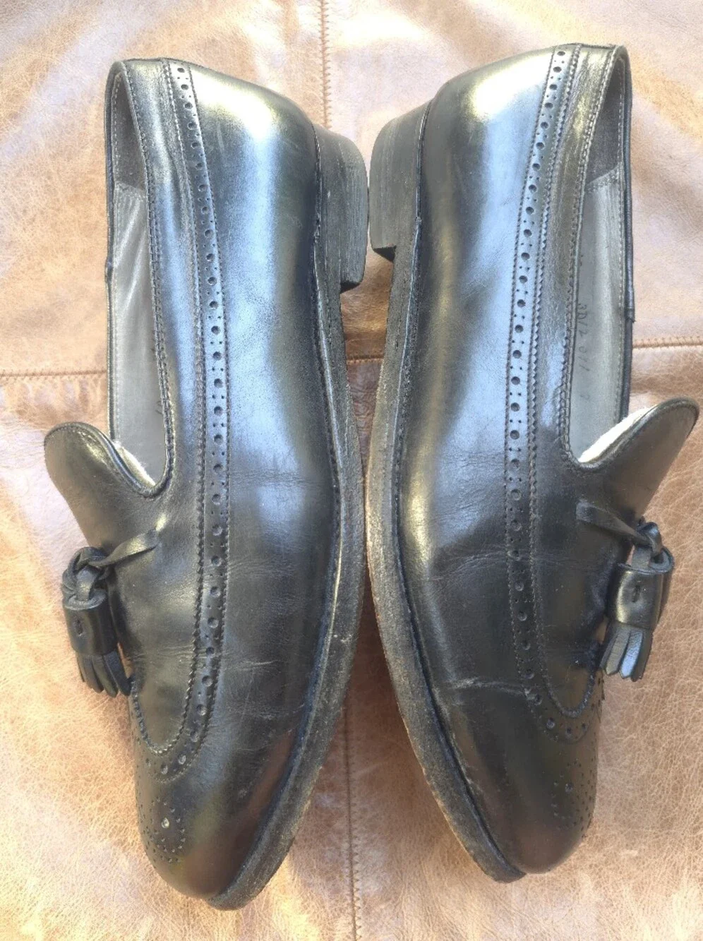 Alden 551 Black Calfskin Tassel Loafers Shoes Mens 10 B/D Made USA Almond Toe